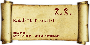 Kabát Klotild névjegykártya
